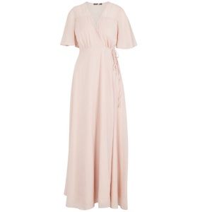 blush wrap maxi dress